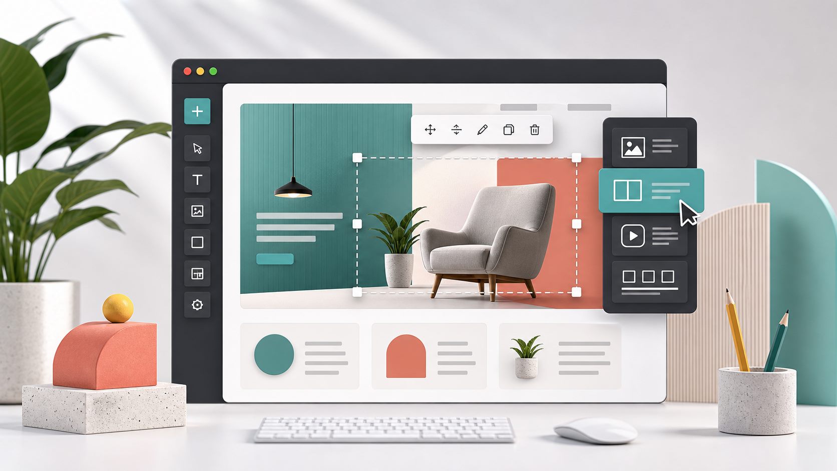 Visual del editor aplicado sobre una web existente